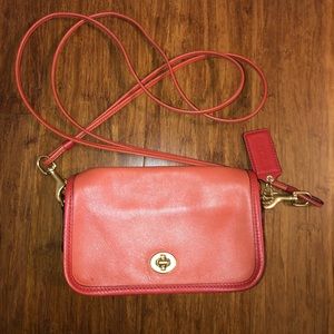 Coach leather crossbody clutch